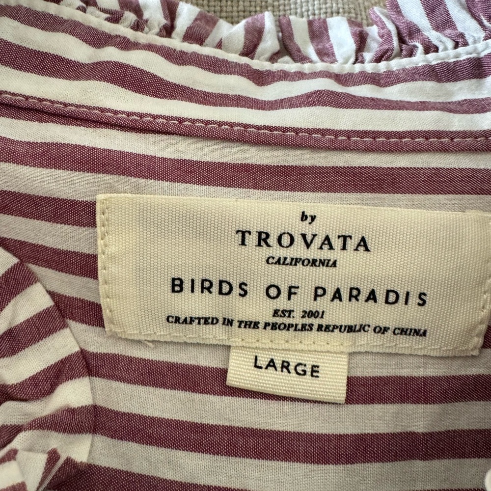 Trovata California Striped Blouse Sz L - Picture 2 of 4